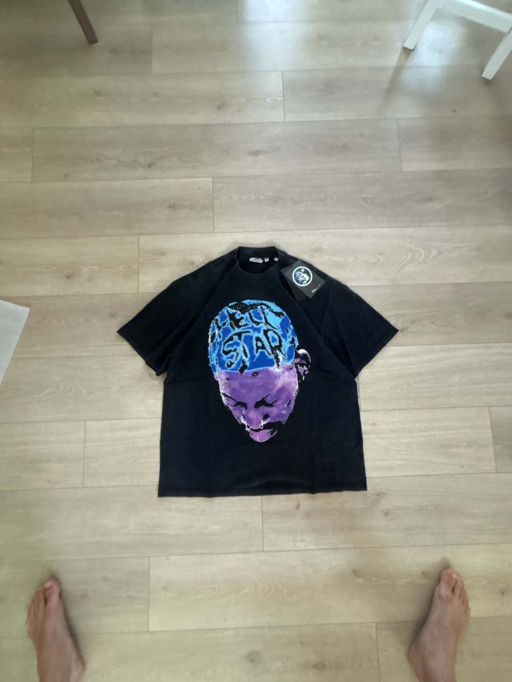 Hellstar Dennis Rodman Graphic Rhinestone Black T-Shirt